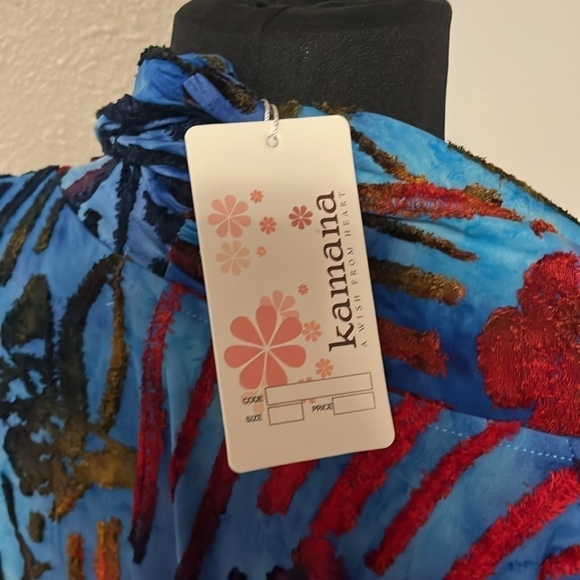 Blue colorful contemporary cardigan NWT size medium career classy - Picture 9 of 10